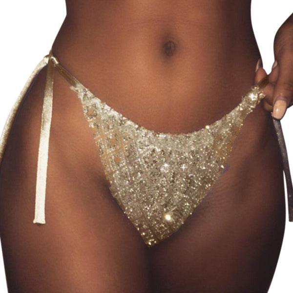 Women Sequin G-string Briefs Panties Seamless Thongs Lingerie Underwear Knickers