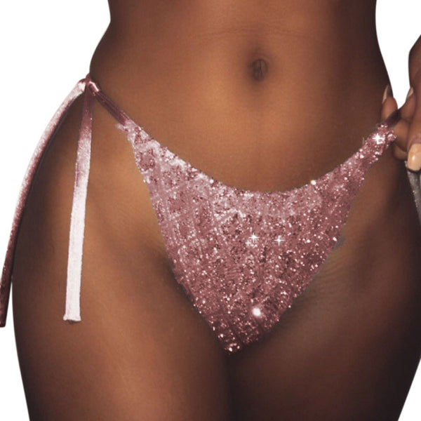Women Sequin G-string Briefs Panties Seamless Thongs Lingerie Underwear Knickers