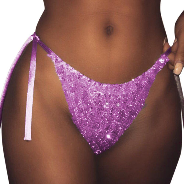 Women Sequin G-string Briefs Panties Seamless Thongs Lingerie Underwear Knickers