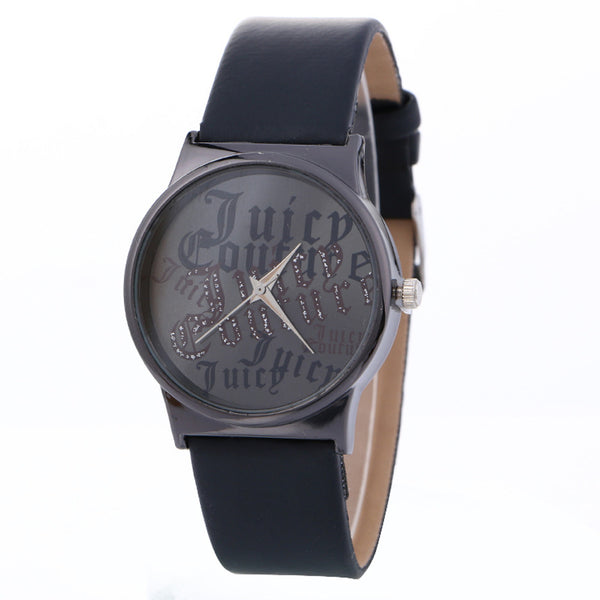 Character Pattern Simple Fashion Neutral Leather Watch