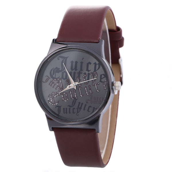 Character Pattern Simple Fashion Neutral Leather Watch