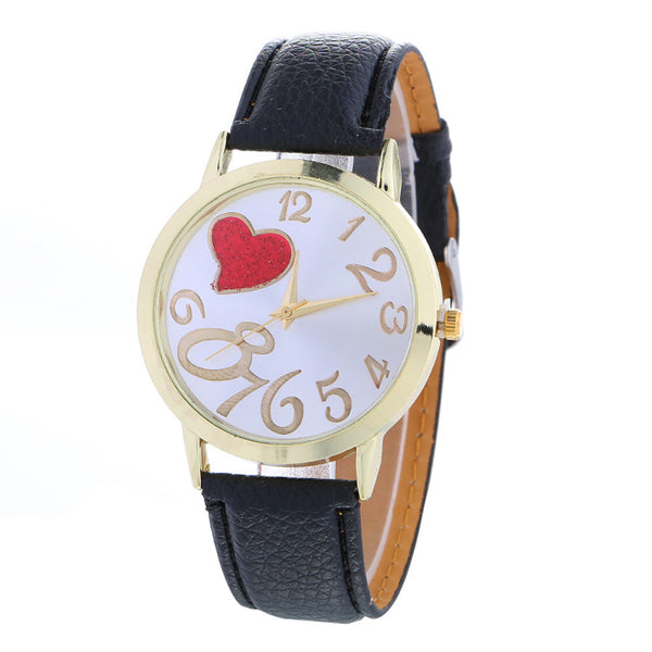 Love Patterns Fashion Womenlored PU Leather Watch