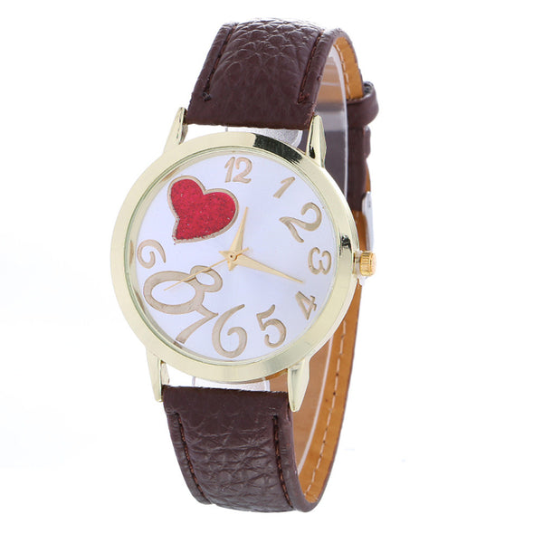 Love Patterns Fashion Womenlored PU Leather Watch