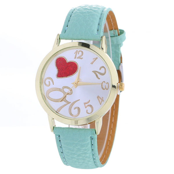 Love Patterns Fashion Womenlored PU Leather Watch