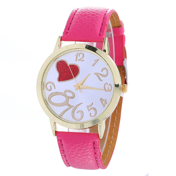 Love Patterns Fashion Womenlored PU Leather Watch