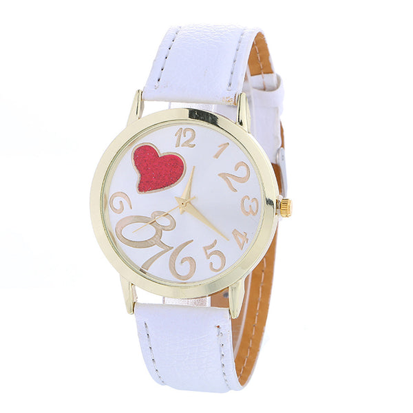 Love Patterns Fashion Womenlored PU Leather Watch