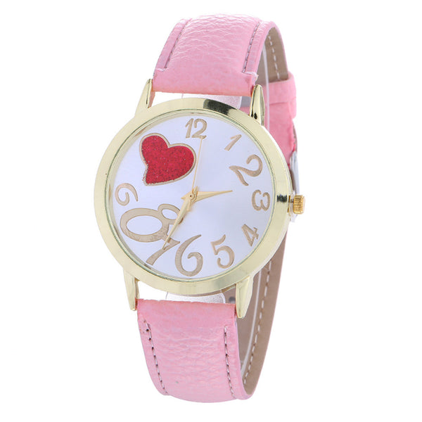 Love Patterns Fashion Womenlored PU Leather Watch