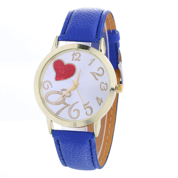 Love Patterns Fashion Womenlored PU Leather Watch
