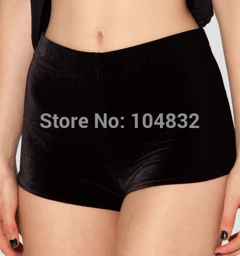 2015 Velvet Black Bummers High Waist Women Shorts PLUS SIZE